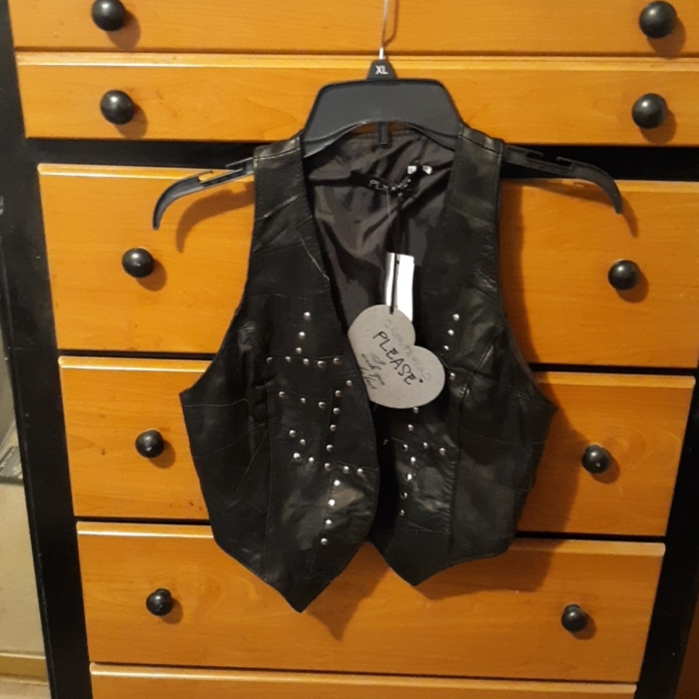 Black studded vest